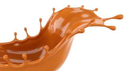 Chocolate splash 3d rendered isolated on white background