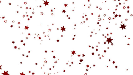 Beautiful red stars scattered on white background. Perfect for holidays, celebrations, and more!