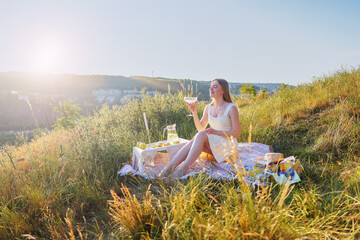 Relaxing outdoor picnic with fresh drinks, nature, and peaceful solitude