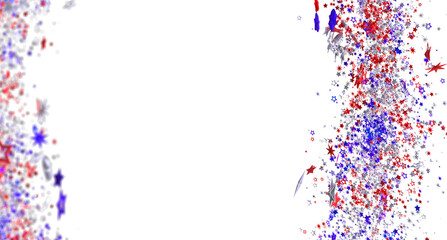 Red, white, and blue star confetti. Perfect for Independence Day designs.