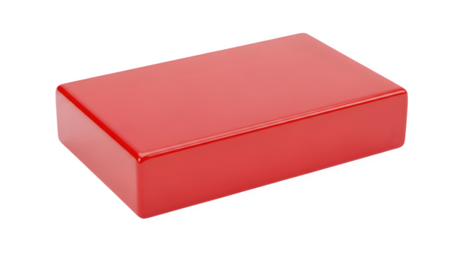 Red rectangular prism 3d rendered isolated on white background - Powered by Adobe