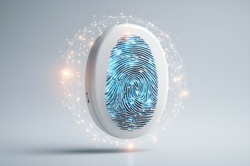 Futuristic Fingerprint Technology Biometric Security System, Data Protection, Digital Identity Authentication, Advanced Cybersecurity Measures, High-Tech Access Control, Modern Technology Visual