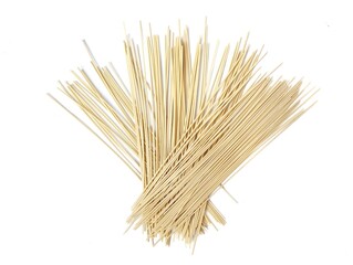 Dry spaghetti instant noodle isolated on white background 