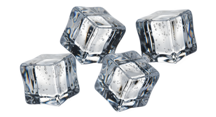 Clear ice cubes, 3d rendered  isolated on white background