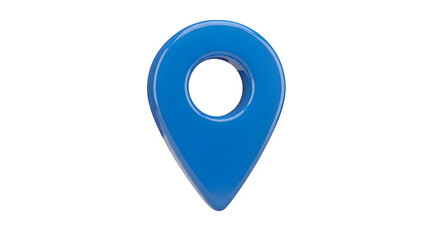 Blue location pin 3d rendered  isolated on white background