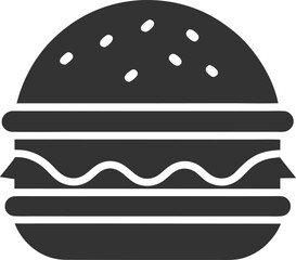 Burger silhouette Vector  Illustration on white background