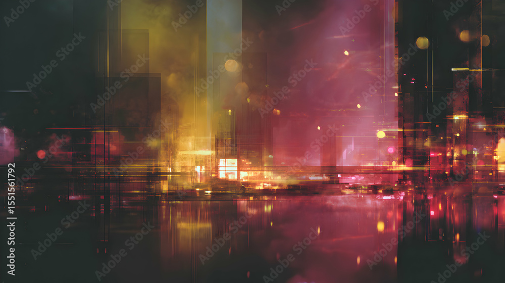 Fototapete urban abstract with a blend of vibrant colors creating a dynamic and modern cityscape impression