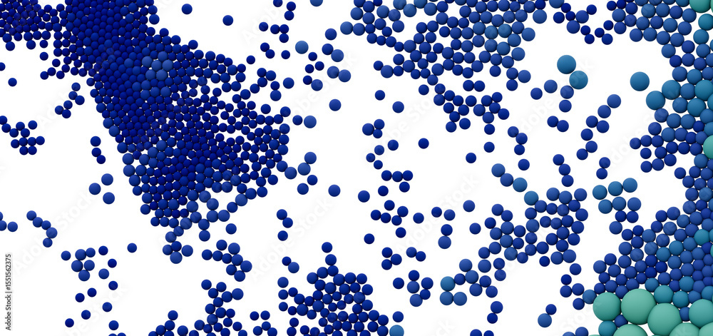 Poster abstract background image featuring scattered blue and green spheres. perfect for presentations or w