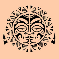 tribal Maori sun design