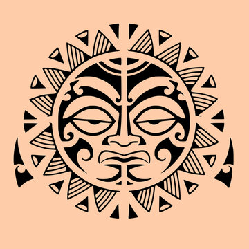 tribal Maori sun design