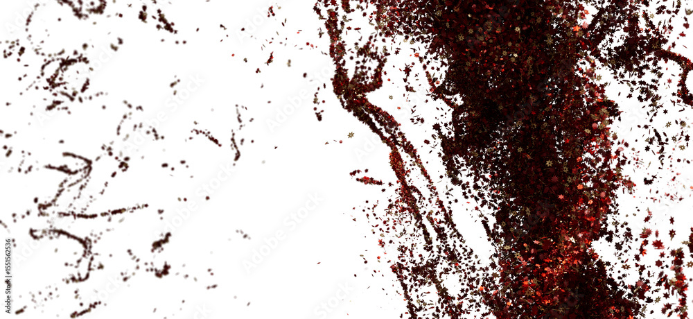 Poster High-resolution stock photo of abstract red and brown particles scattered on a white background. Perfect for design projects.