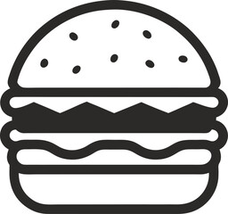 Burger silhouette Vector  Illustration on white background