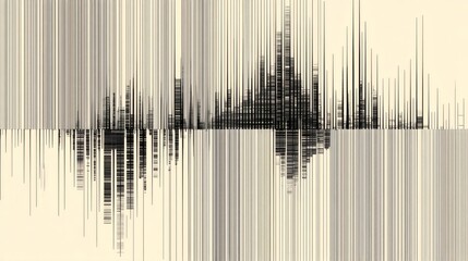 Fototapeta premium Abstract Line Art with Reflection on Beige Background