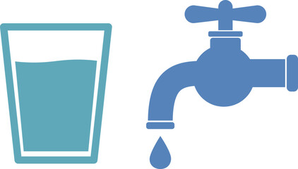 コップ　水道蛇口　アイコン