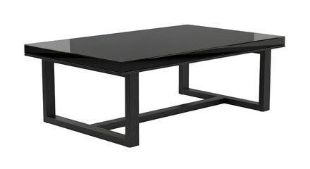 Modern glass top desk, 3d rendered on white background