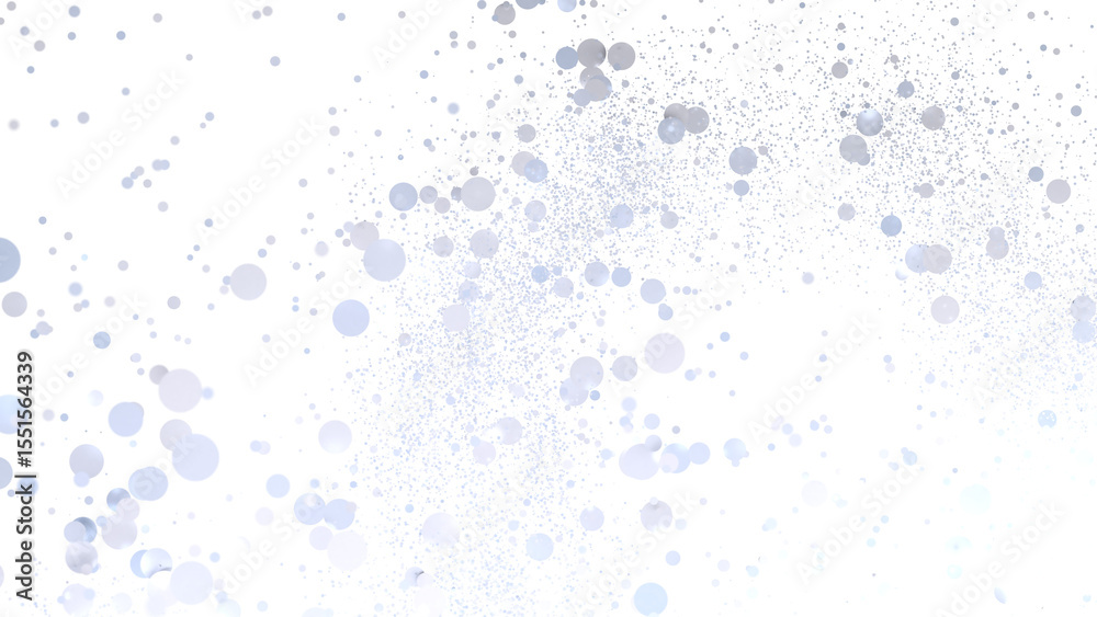 Poster beautiful abstract background with light blue bubbles scattered on a white backdrop. perfect for web