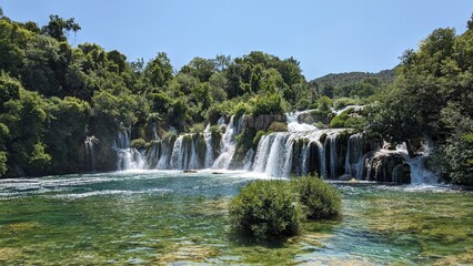 waterfall, water, nature, river, landscape, cascade, stream, falls, forest, rock, fall, park,...
