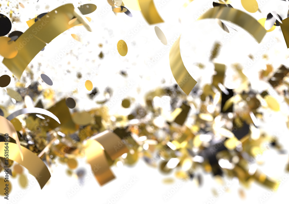 Aufkleber high-resolution image of golden confetti exploding. perfect for celebratory designs.