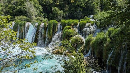 waterfall, water, nature, river, stream, landscape, forest, cascade, rock, flow, fall, stone,...