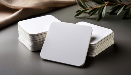 blank coasters square mockup