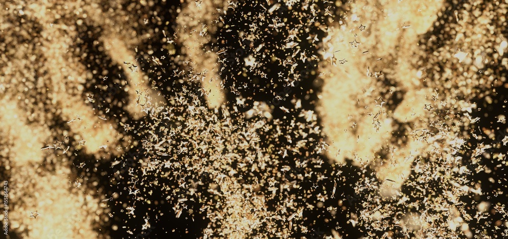 Poster abstract background with golden glitter particles. perfect for festive designs.