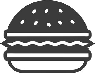 Burger silhouette Vector  Illustration on white background