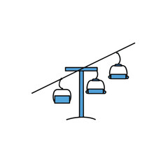 Ski Lift: A minimalist illustration capturing the essence of a ski lift, poised to transport skiers.