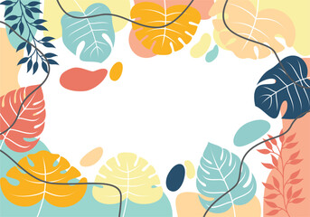 Vektor Stok Colorful Simple Flat Flower Design Background