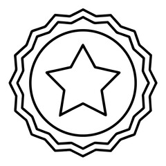 Obraz premium Minimal Star Emblem Line Art 