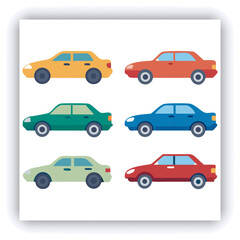 Transporttation vehicles automobile traffic of trasport car van truck black siluete side view pictograms icons set colletions vector flat design white background