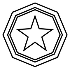 Minimal Star Emblem Line Art 