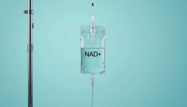 Intravenous nad+ infusion therapy medical facility treatment overview clinical environment close-up perspective