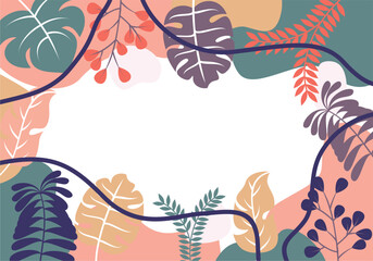 Colorful Floral Print Background Flat Abstract