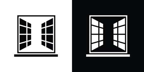 Open window icon vector, Symbol, logo illustrations