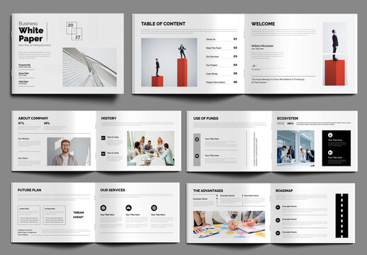 White Paper Design Layout Landscape