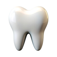 3D Tooth Icon with White Glossy Enamel Look – Dental Hygiene Icon