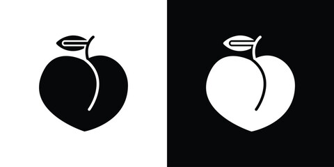Peach icon. Design for website and mobile apps.