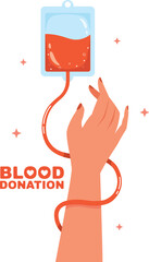 Charity and donation blood banner. Concept of community and support.