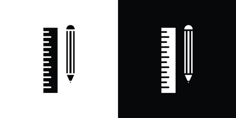 Pencil and ruler icon. Design for website and mobile apps.