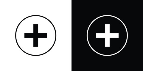 Plus icon vector, Symbol, logo illustrations