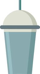 Plastic Cup with Dome Lid and Straw on white background