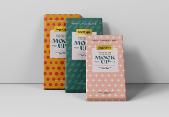 Chocolate Bar Packaging Mockup Set