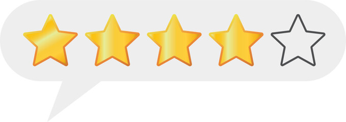 評価星　吹き出し　4つ星	
