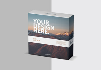 Square cardboard Box packaging mockup