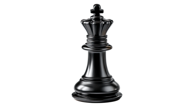 Chess King in Command: A singular black king chess piece, standing tall and resolute, embodies the strategic depth of the game, inviting contemplation on power, strategy, and intellect.