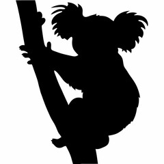 Koala black silhouette illustration 
