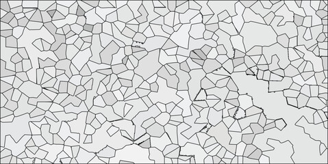 Obraz premium Abstract geometric pattern with cellular structure and random polygon shapes, vector design in grayscale, suitable for backgrounds and textures.