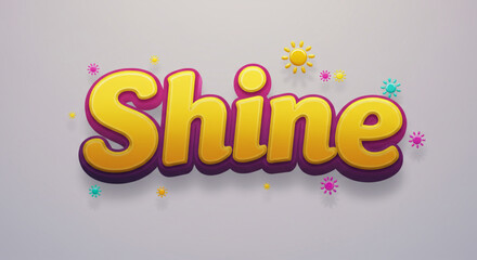 Vibrant Shine Text Effect Colorful 3D Lettering Design