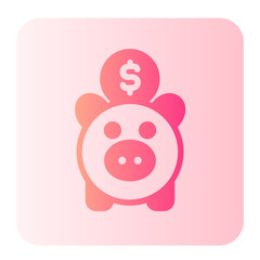 piggy bank gradient icon