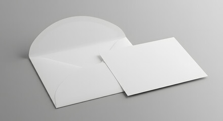 Blank White Envelope and Letter Template Mockup